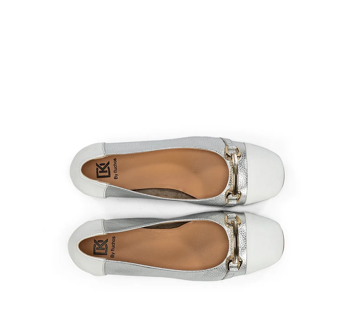 Fluchos Gia D9304 mocassini argento donna tacco