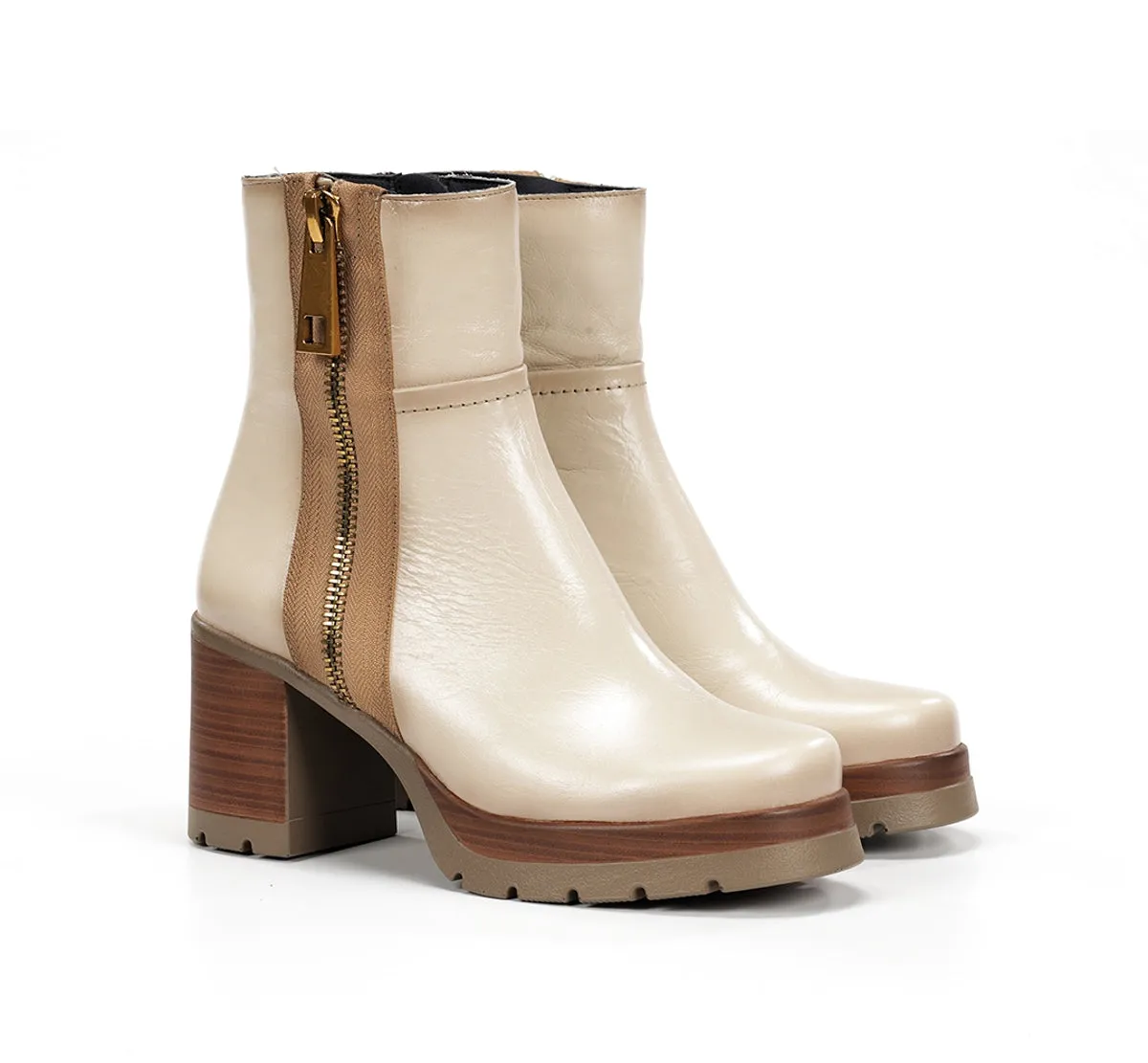 Fluchos Safe D9413 stivaletti donna taupe tacco legno
