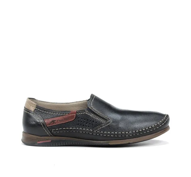 Fluchos Catamaran 8565 slip-on uomo blu pelle tessuto