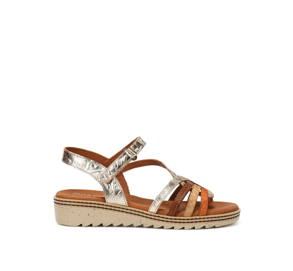 Dorking Espe D9113 sandalo donna oro velcro