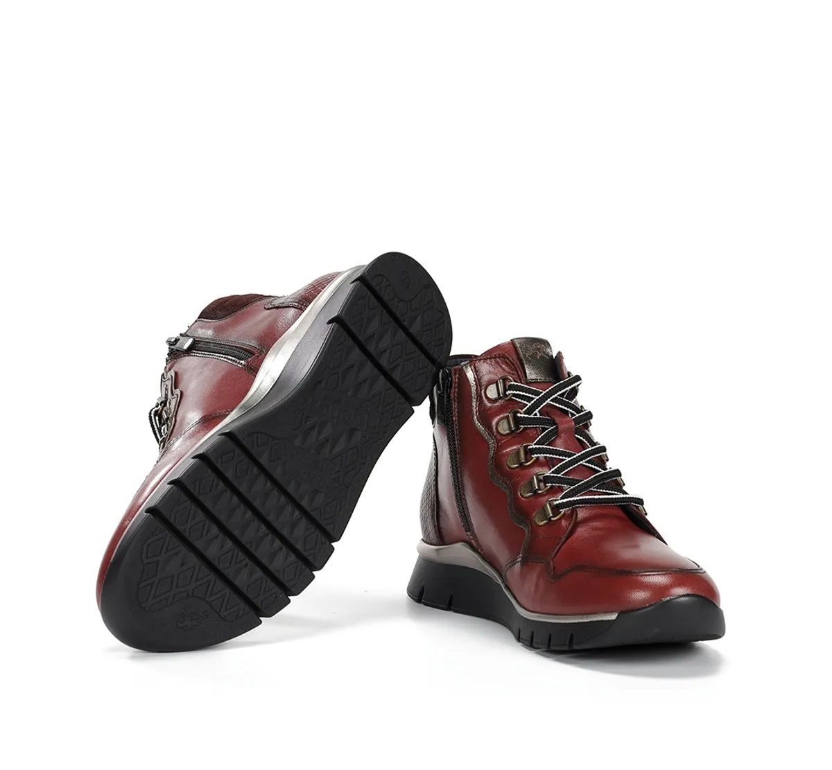 Fluchos Union F2073 stivaletti donna bordeaux pianta larga
