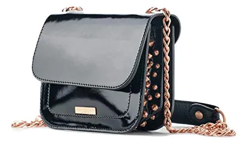 Alexander Smith mini borsa vernice borchie tracolla 13,5 cm