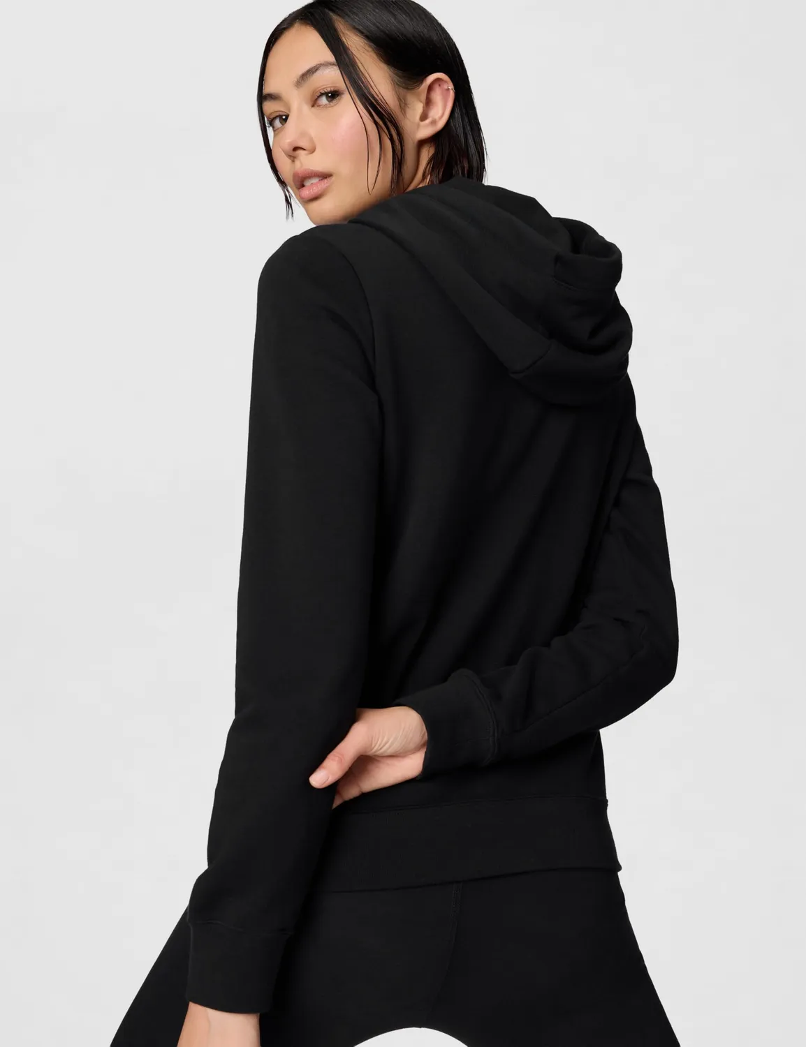 Nike Club Fleece Std Po Hdy felpa cappuccio donna Black White