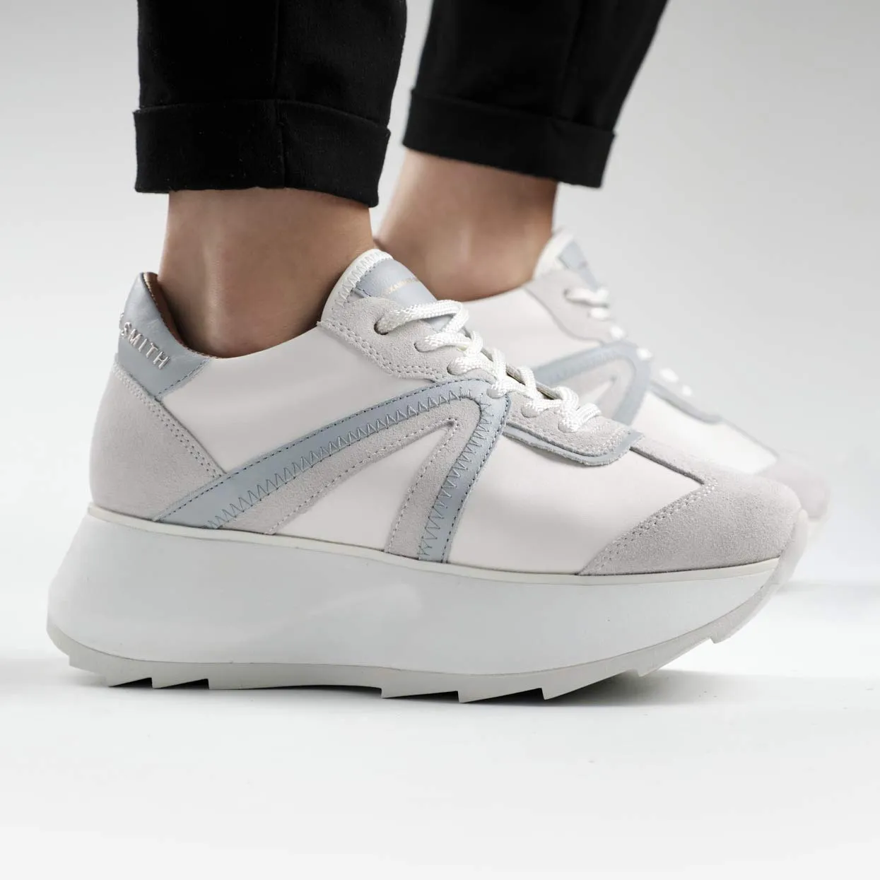 Alexander Smith Chelsea White Rose sneakers donna pelle