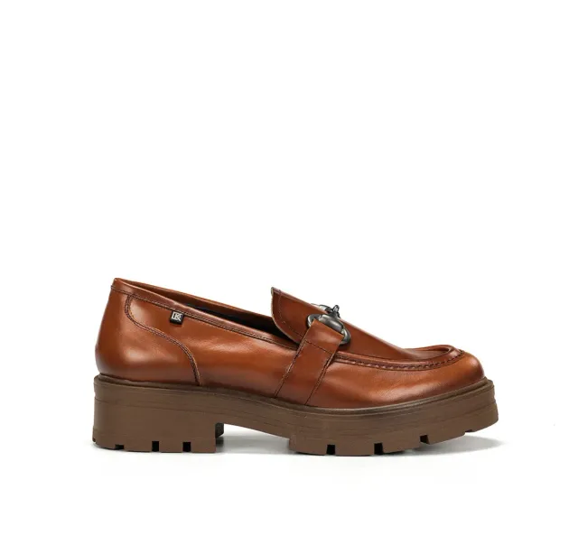 Fluchos Norte D8978 mocassini marrone donna con zeppa