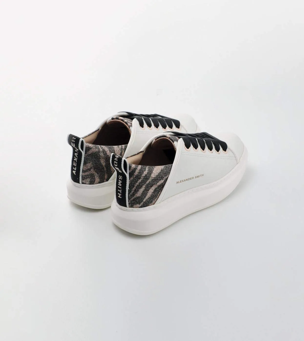 Alexander Smith Wembley White Rose sneakers donna plateau pelle