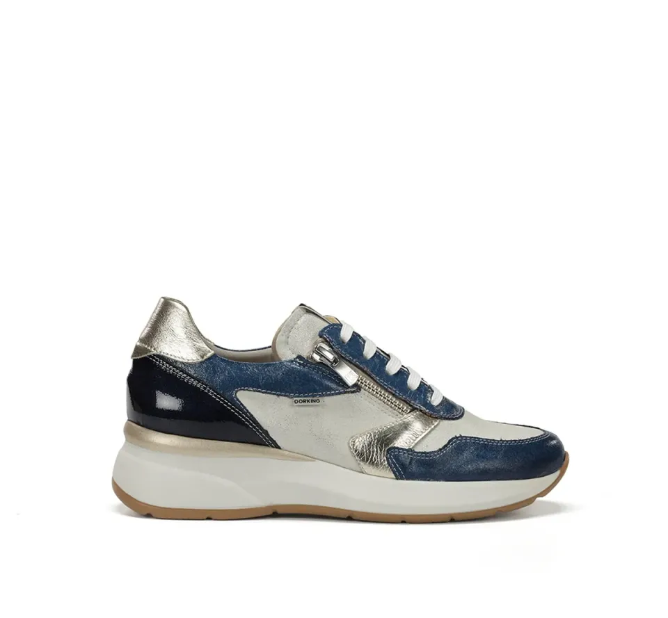 Fluchos Flix D9673 sneakers donna blu con zeppa