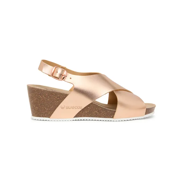 Suecos Ros Soft Sandali Zeppa Champagne