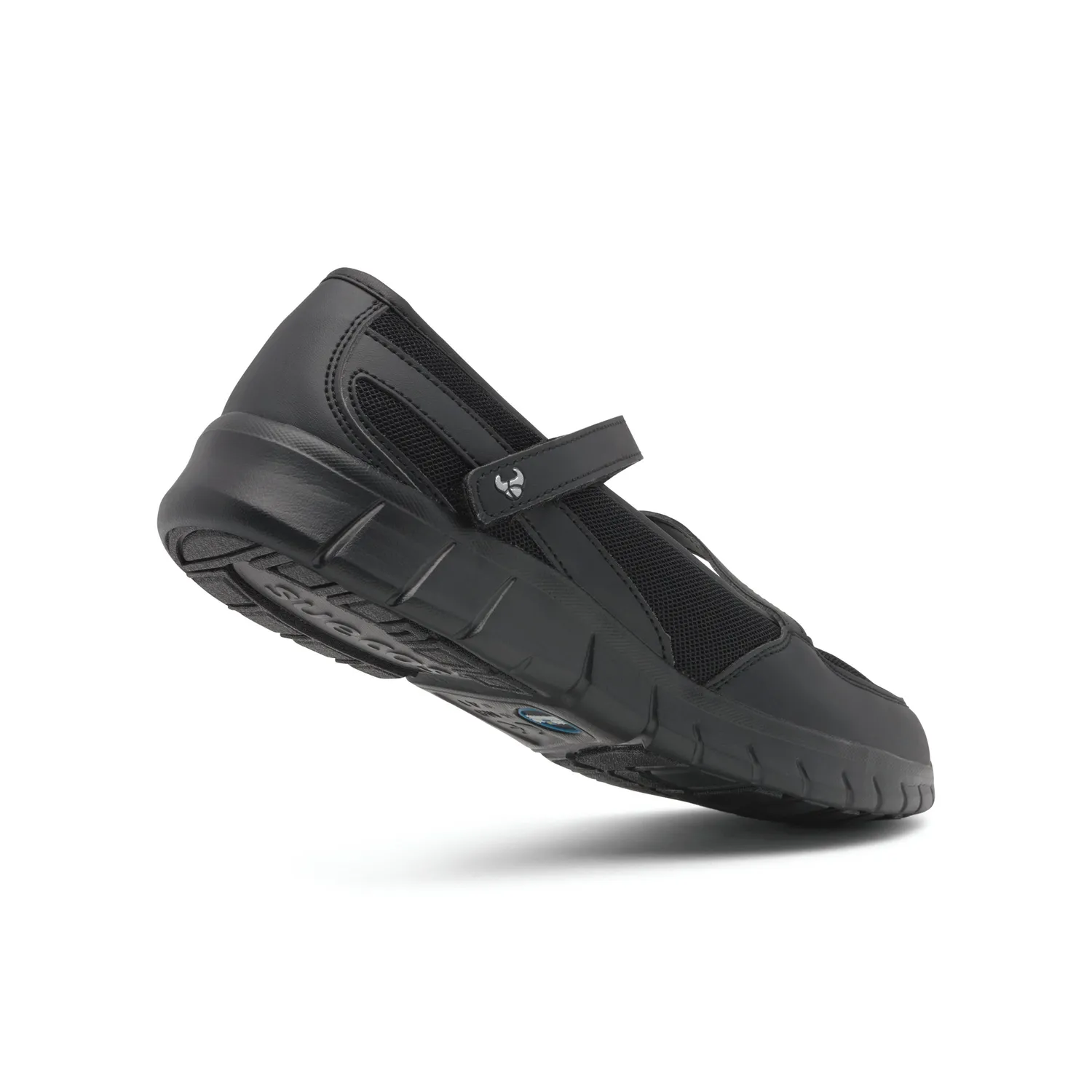 Suecos Frida ballerine lavoro nere con velcro