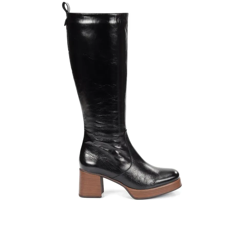 Fluchos Cristel D9339 Stivali Donna Neri Plateau