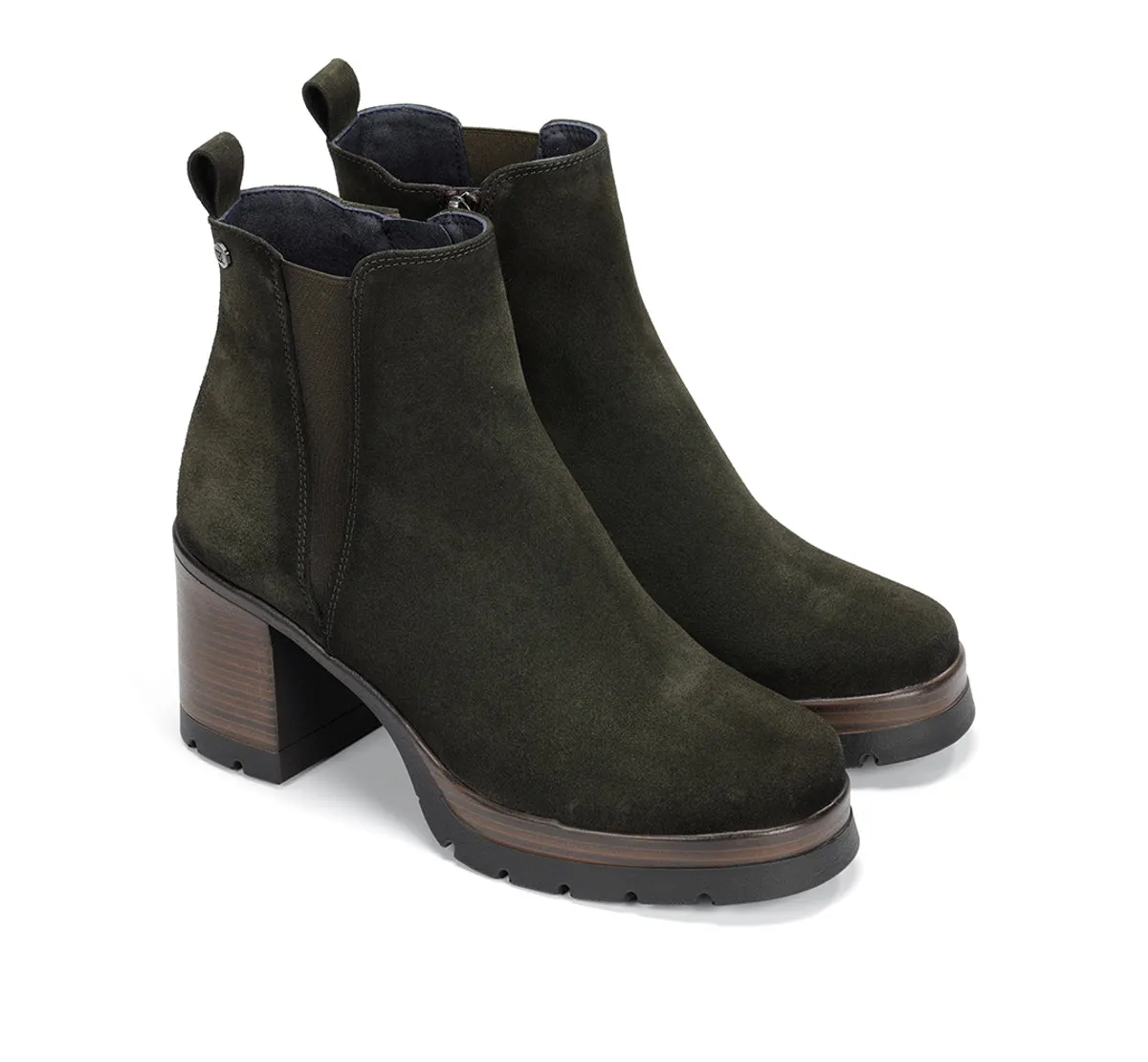 Fluchos Safe D9414 stivaletti donna verde tacco legno