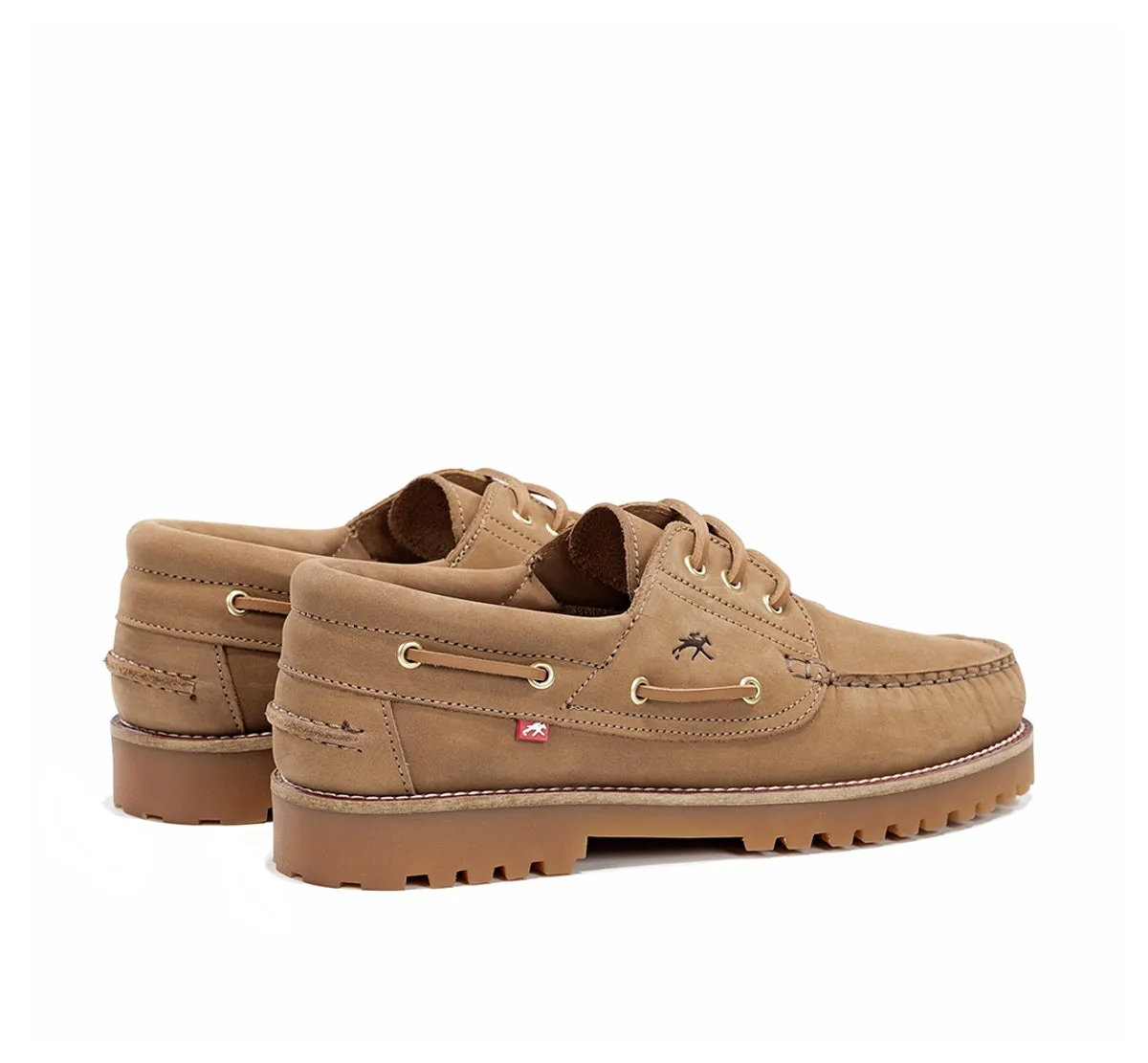 Fluchos Scott F0054 scarpe da barca uomo marroni suola gomma