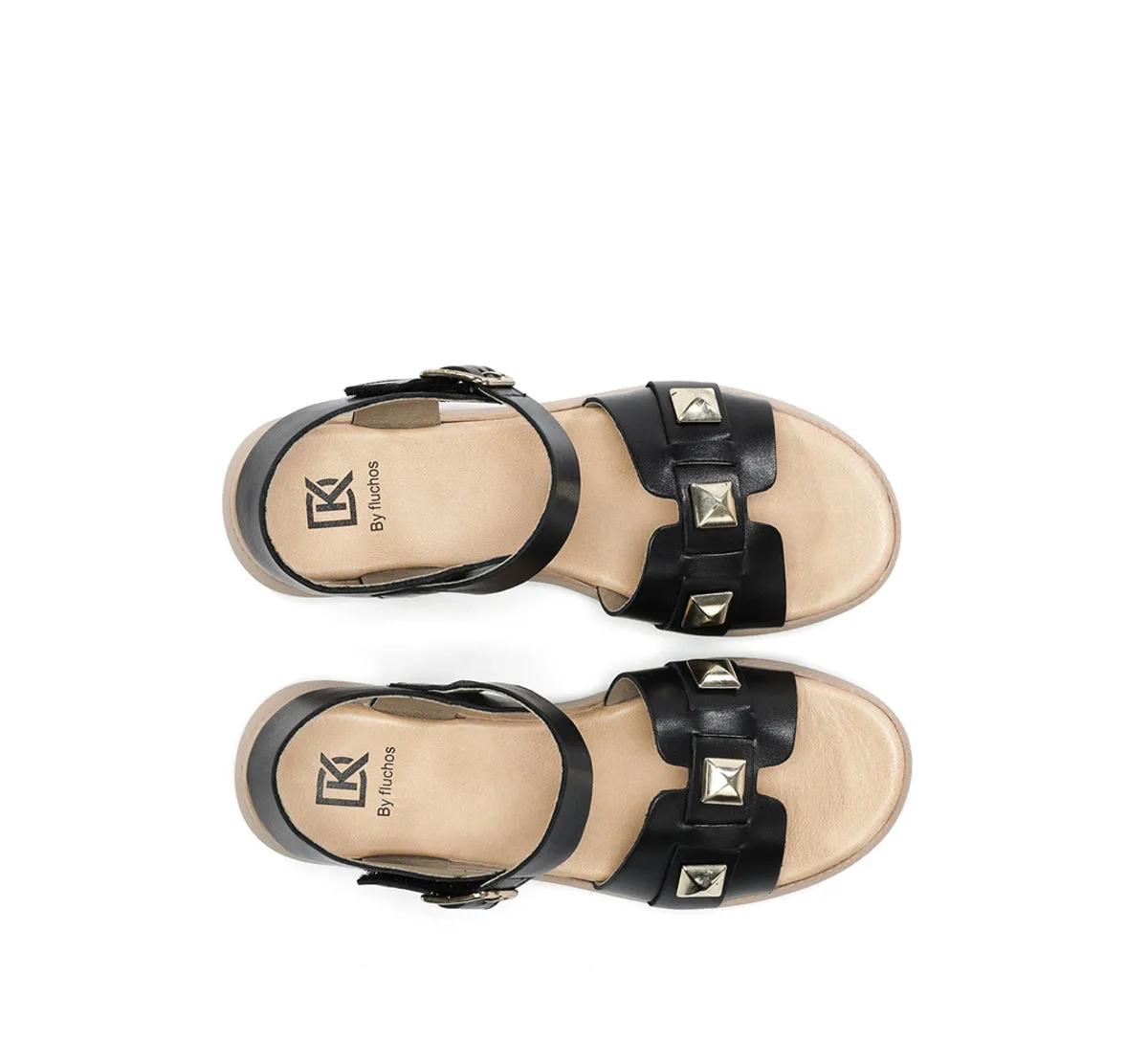 Fluchos Ever D9497 sandali donna neri fibbia