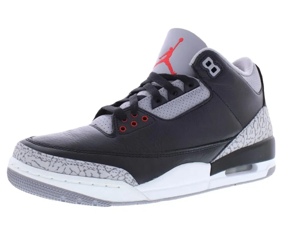Nike Air Jordan 3 Retro sneakers uomo nere 8 UK pelle
