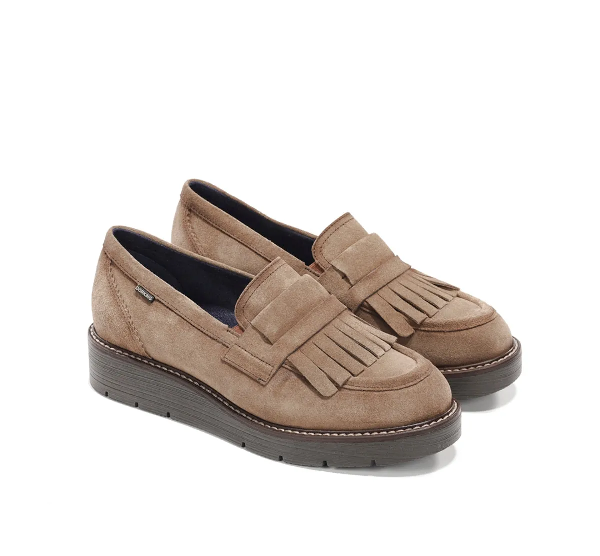 Fluchos Africa D9782 mocassini donna taupe suola light