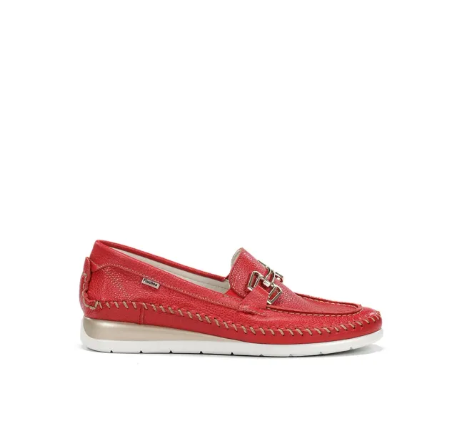 Fluchos Sella F2141 mocassini donna rossi zeppa