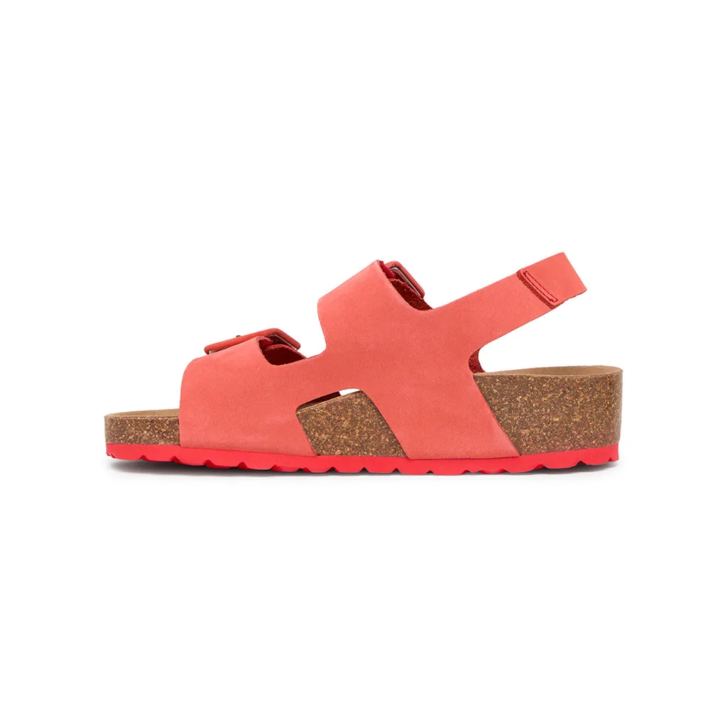 Suecos Sommar sandali donna corallo con zeppa