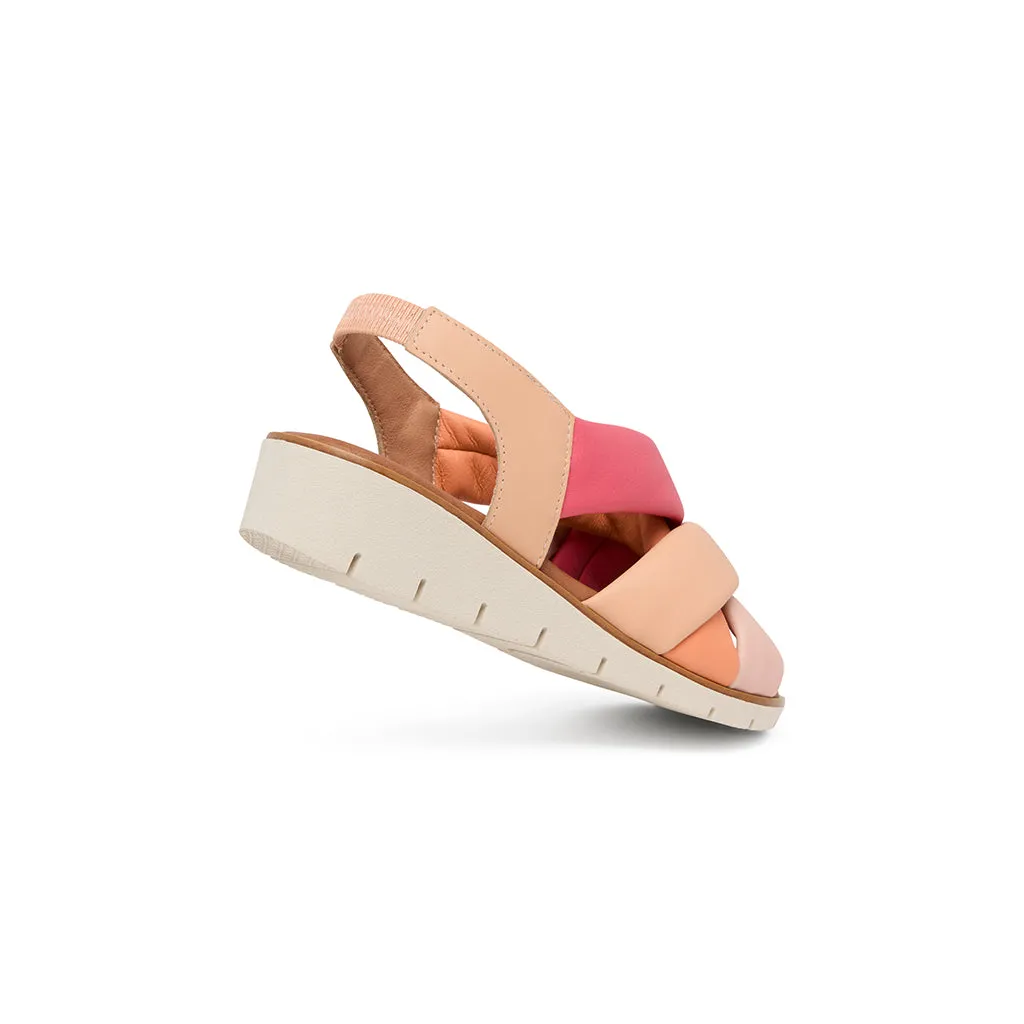 Suecos Blomma Coral sandali donna corallo con zeppa