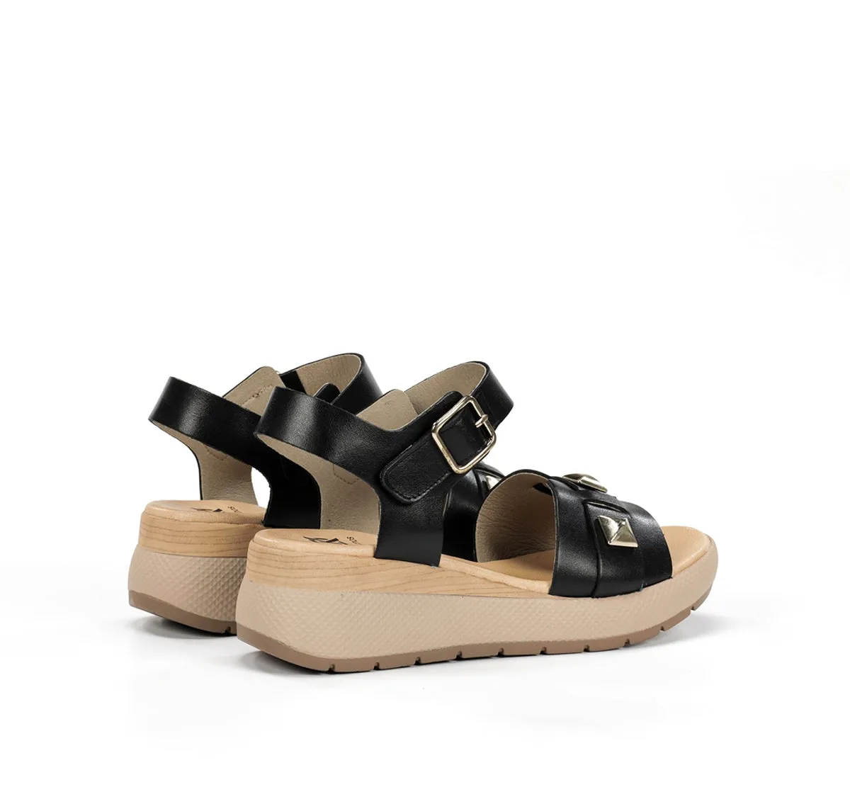 Fluchos Ever D9497 sandali donna neri fibbia
