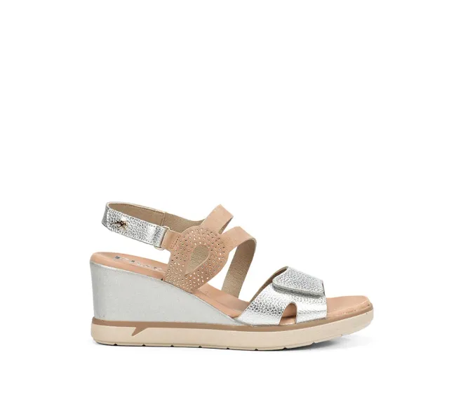 Fluchos Smash F2169 Sandali Donna Argento con Zeppa