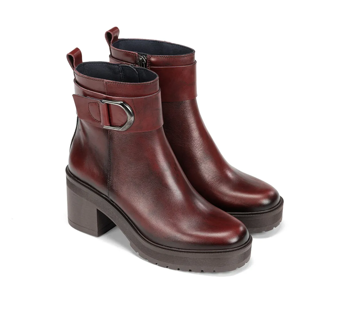 Fluchos Sarah D9573 tronchetti bordeaux tacco largo