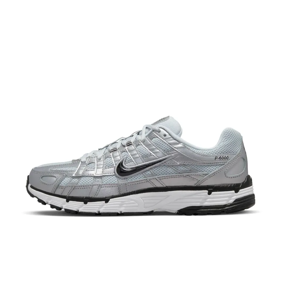 Nike P-6000 Sneaker Donna White Black Metallic Silver