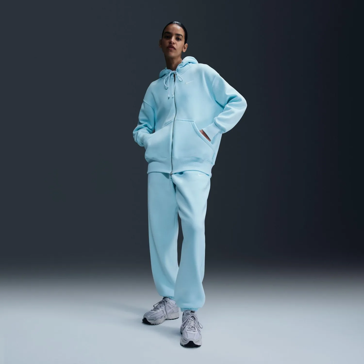 Nike Phoenix Fleece felpa donna Glacier Blue