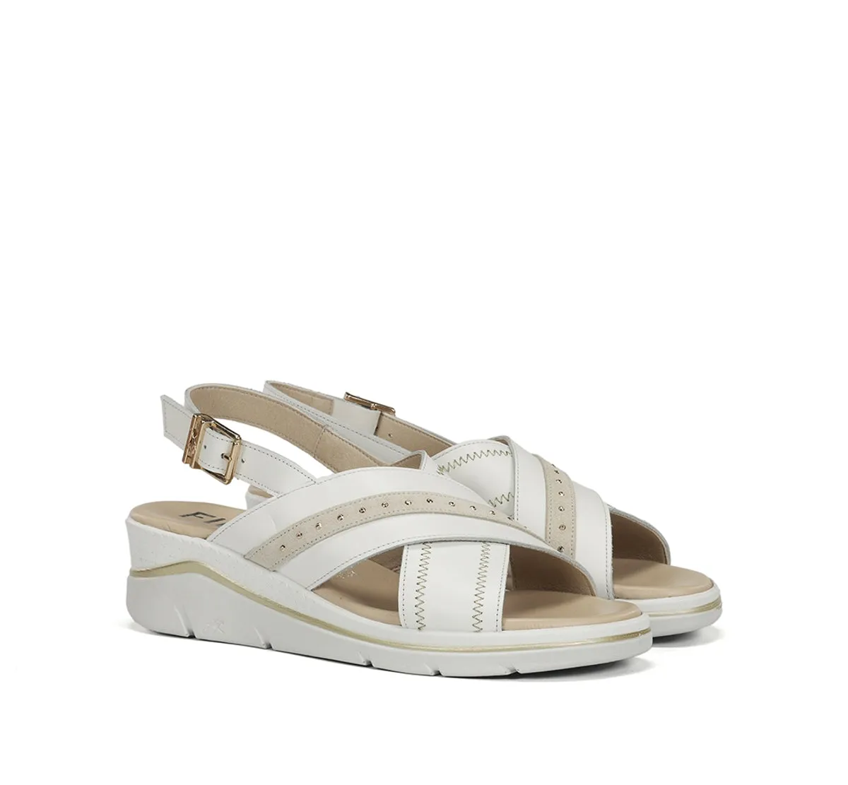 Fluchos Fire F2428 sandali donna bianchi zeppa