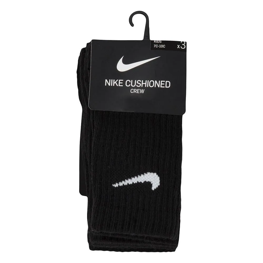 Nike Basic Pack Crew 3pk calzini bambino 5-7 anni nero cotone