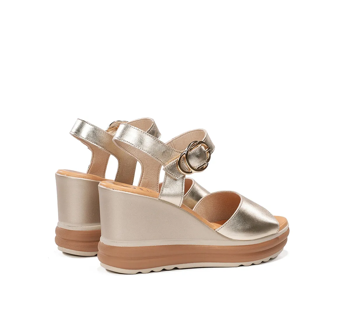 Fluchos Diane D9696 sandali donna zeppa dorati