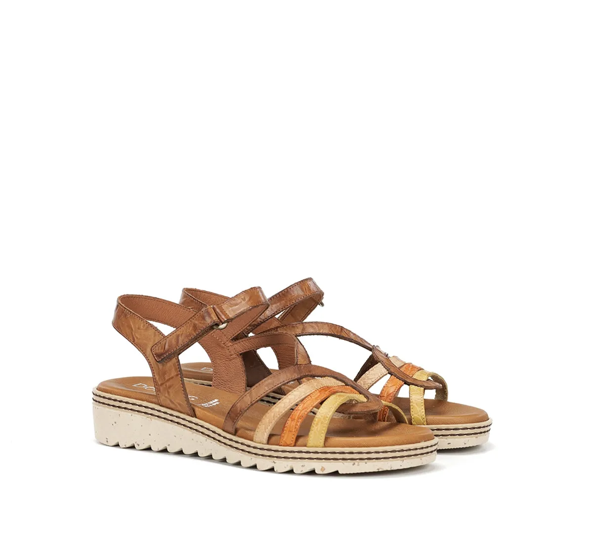 Fluchos Espe D9113 sandali donna marrone fibbia