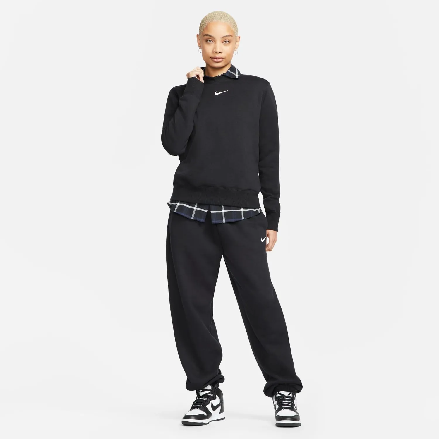 Nike Phoenix Fleece felpa donna XS nera girocollo