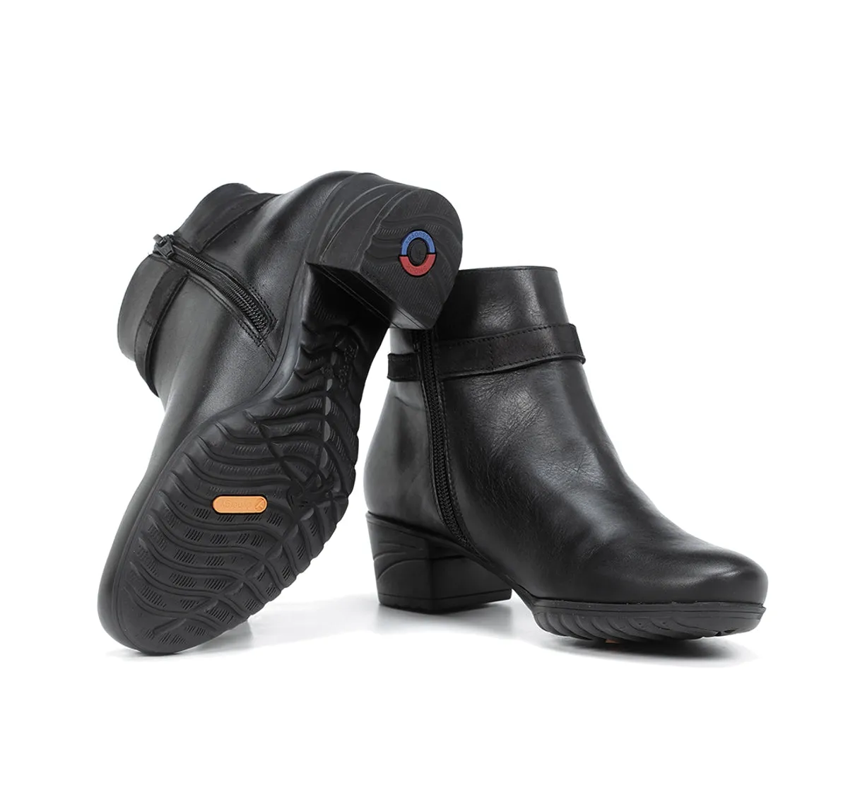 Fluchos Charis F0937 tronchetti donna neri tacco medio