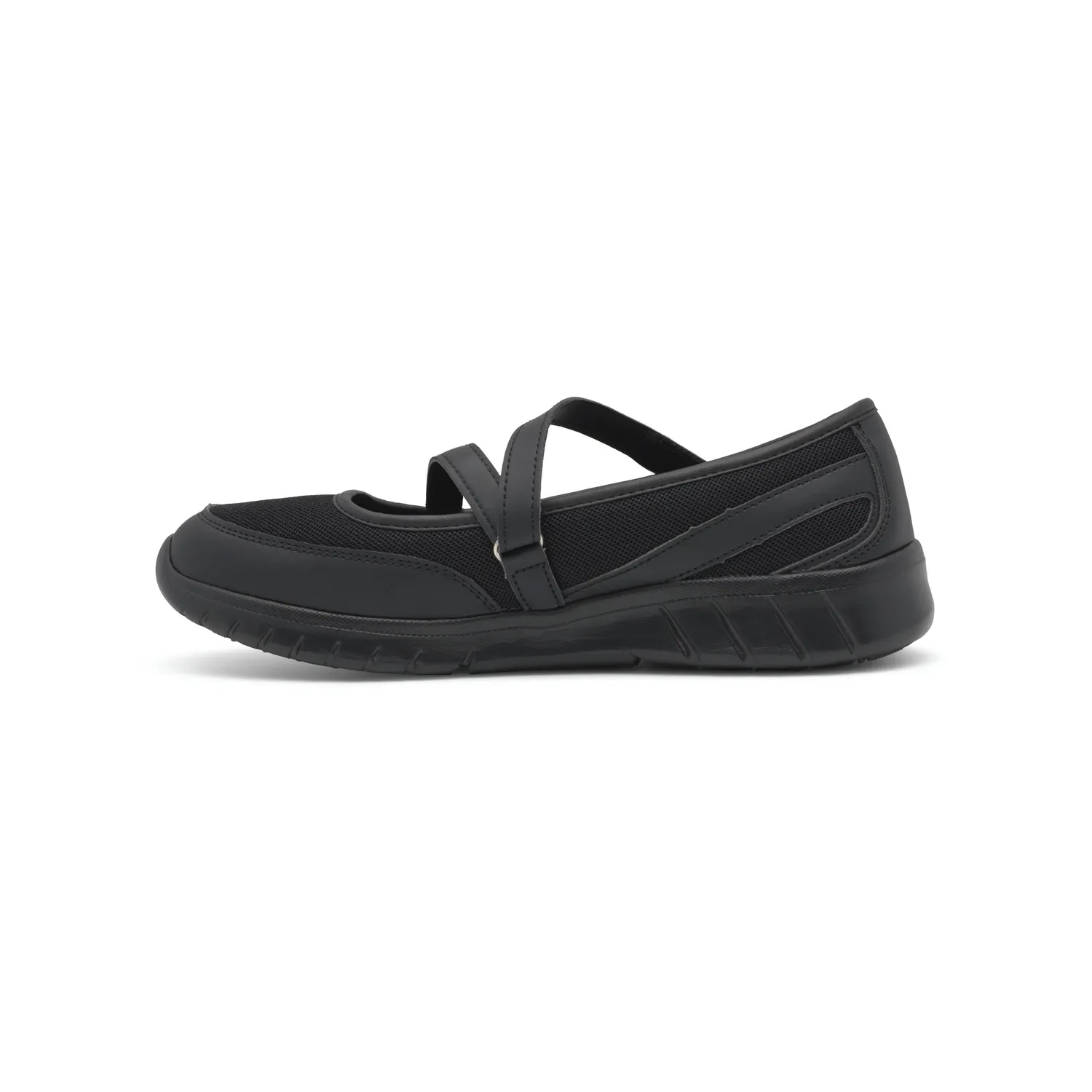 Suecos Frida ballerine lavoro nere con velcro