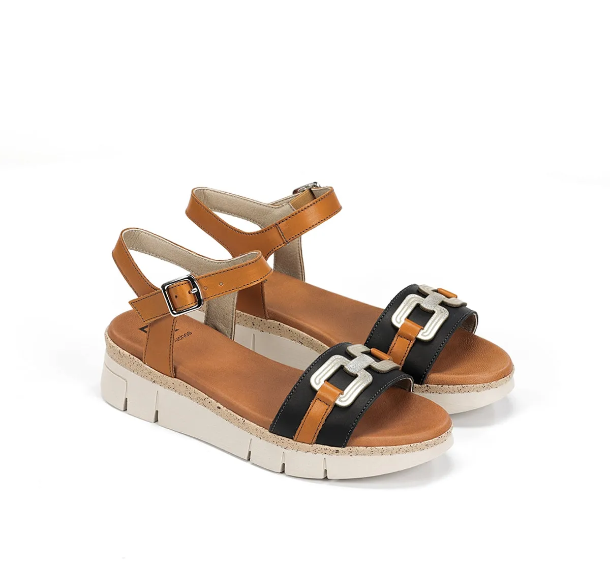 Fluchos Klau D9484 sandalo donna nero suola leggera