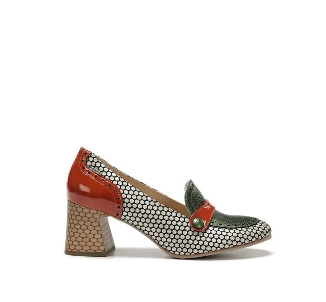 Fluchos Daci D9676 mocassini donna verdi tacco geometrico