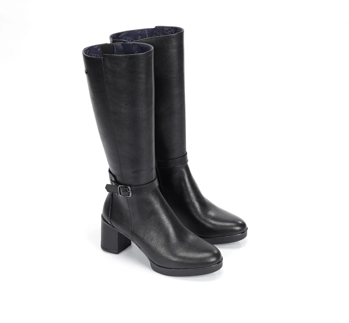 Dorking Elite D9420 stivali donna neri tacco plateau