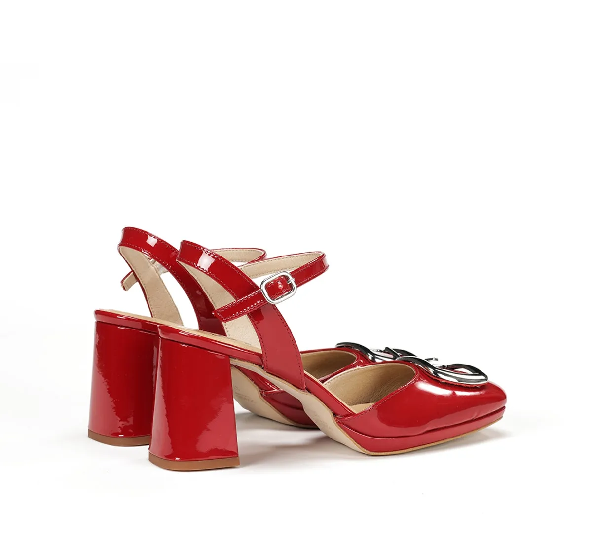 Fluchos Karla D9264 sandalo rosso tacco trapezio