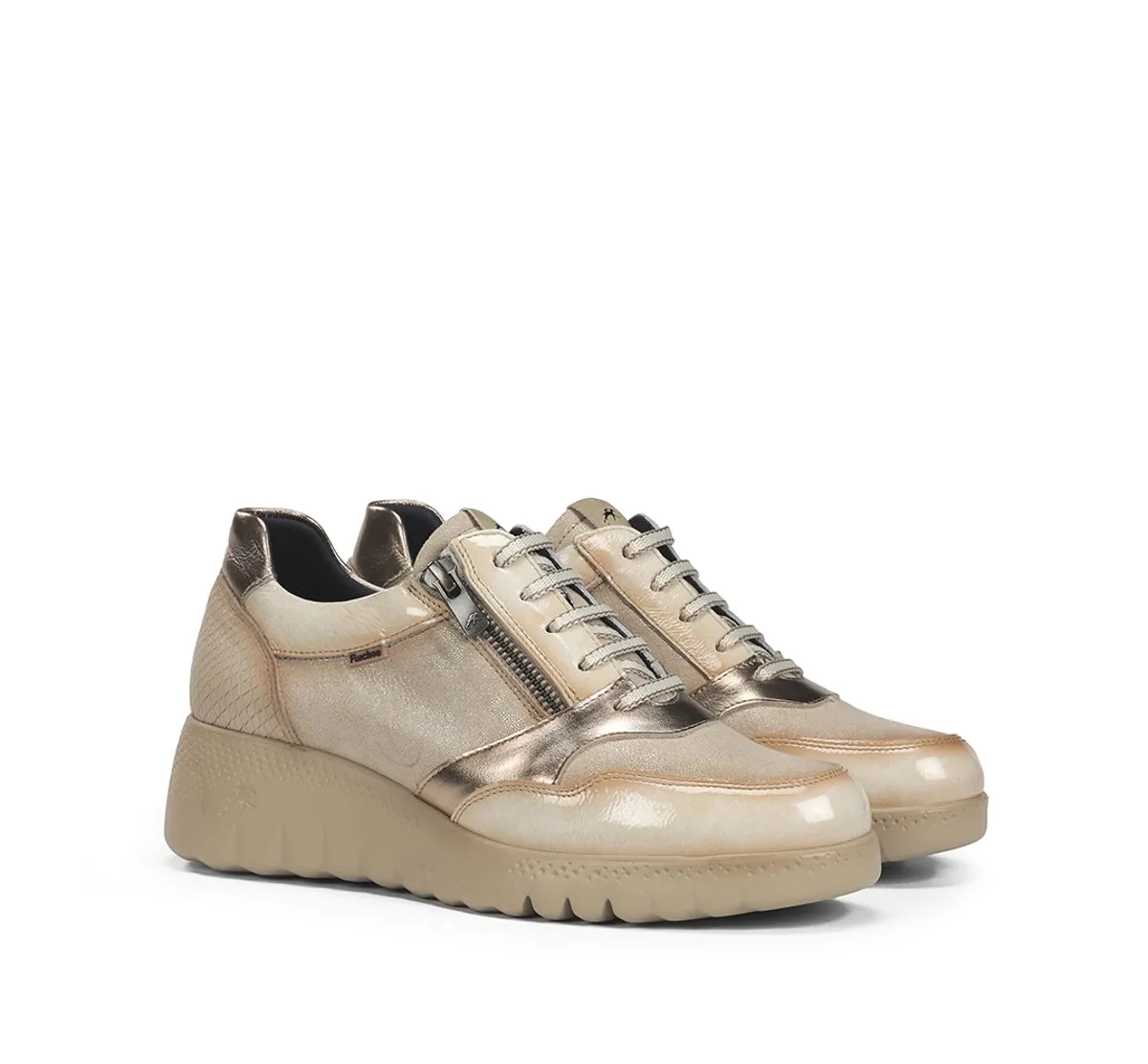 Fluchos Live F2248 sneakers taupe donna con zeppa