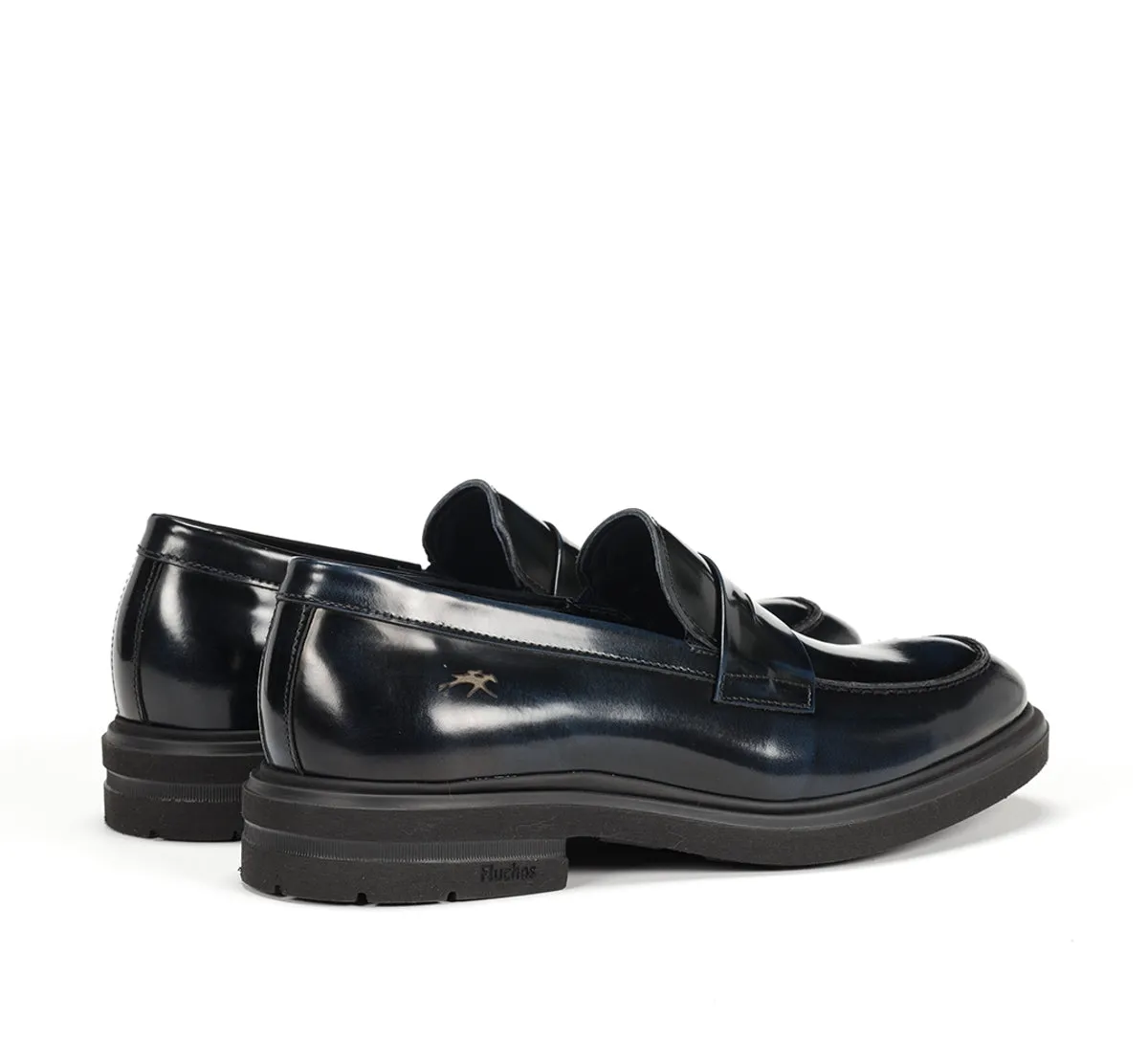 Fluchos Belgas F0633 mocassini uomo blu pelle