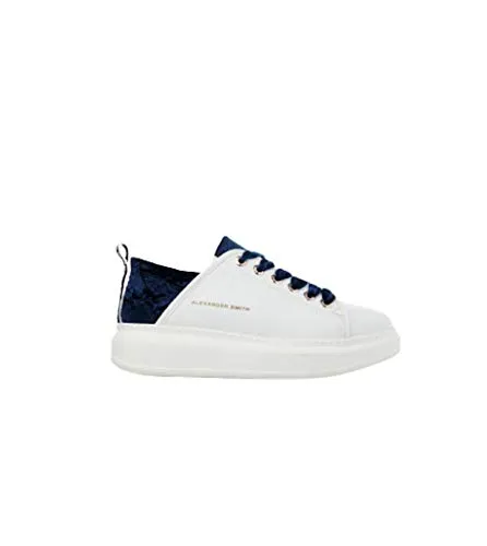 Alexander Smith Wembley White Blue sneakers donna plateau