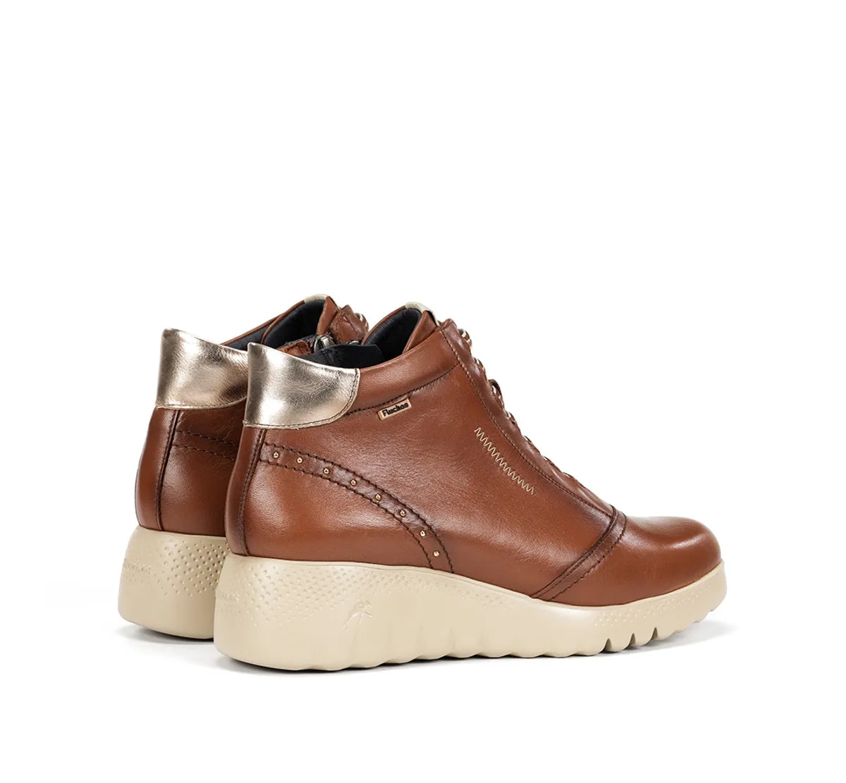Fluchos Live F2246 stivaletti donna marroni zeppa
