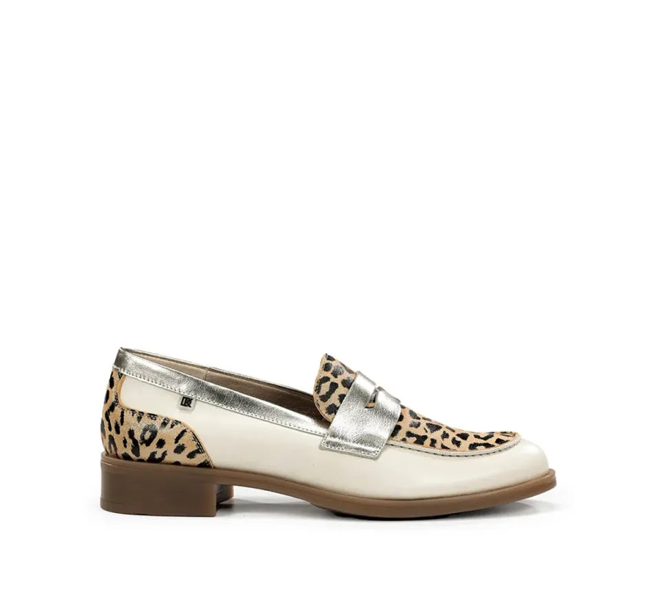 Fluchos Harvard D9455 mocassini donna oro pelle