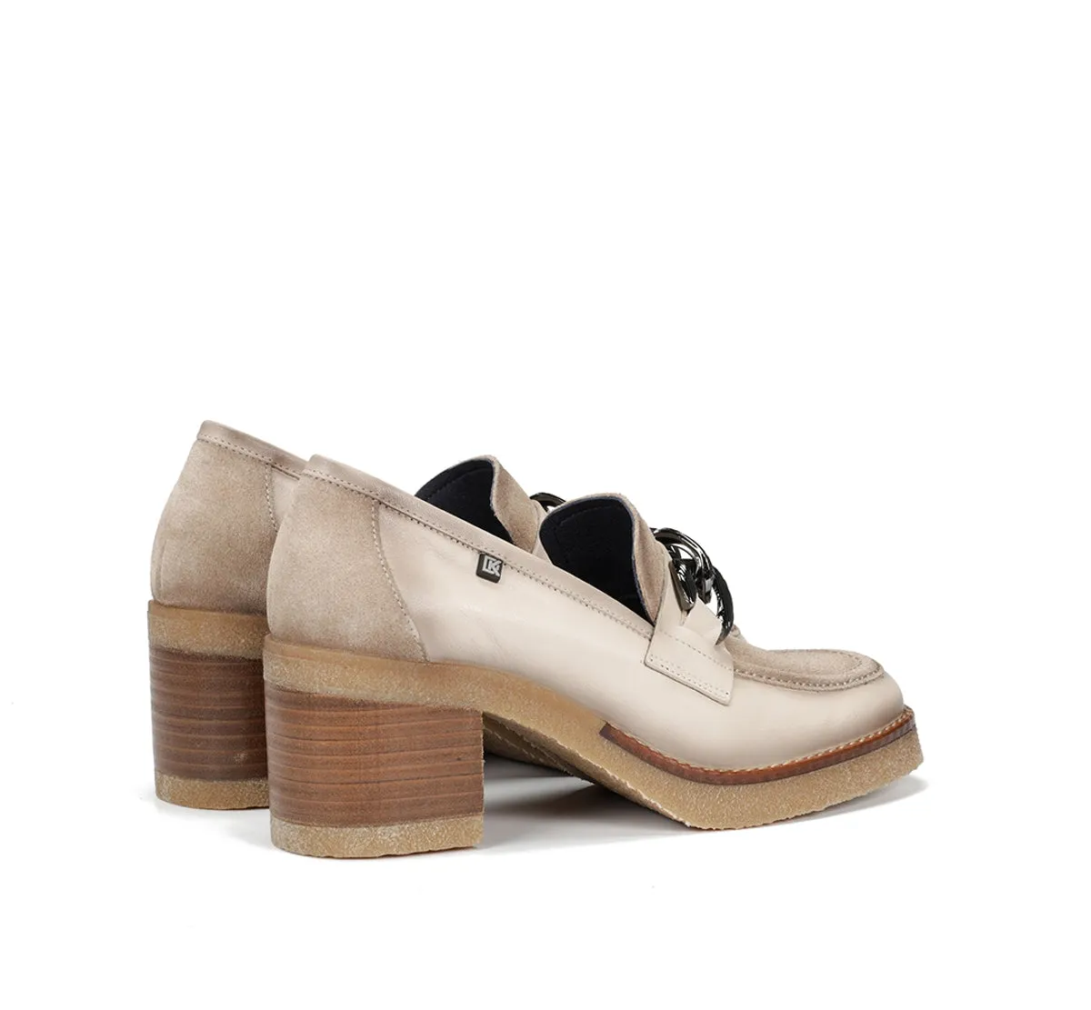 Fluchos Oprah D9193 mocassini tortora tacco medio