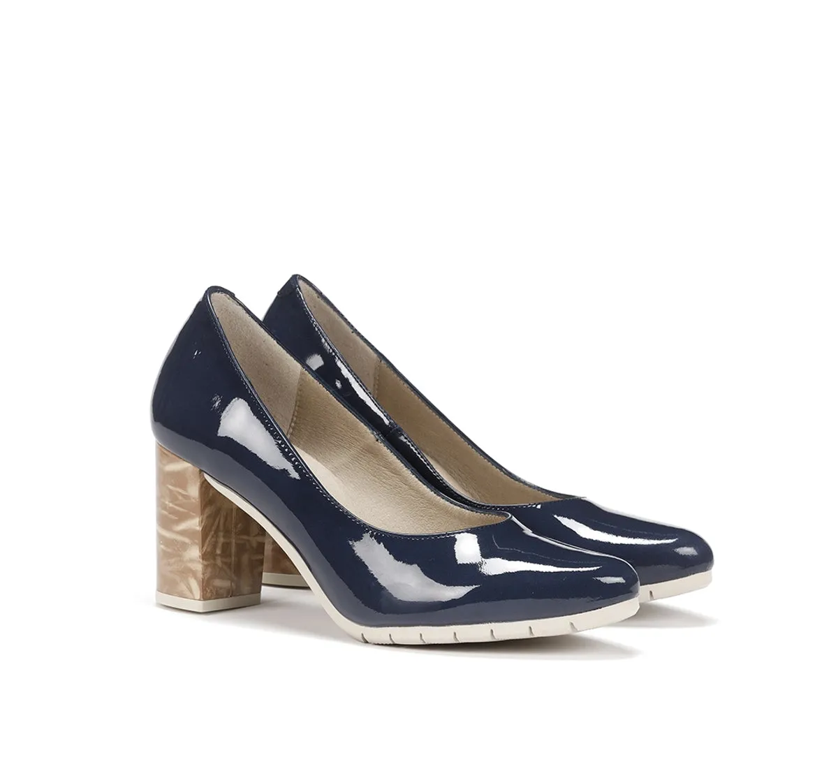 Fluchos Tian D8737 scarpe con tacco blu tacco medio