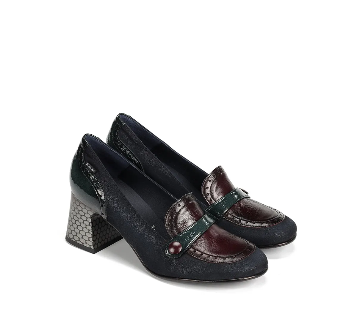 Fluchos Dacy D9614 mocassini donna blu con tacco