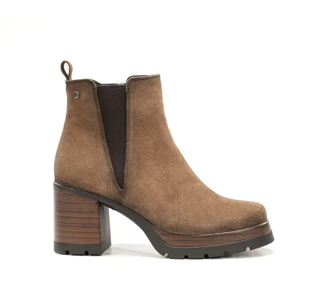 Fluchos Safe D9414 tronchetto taupe tacco legno