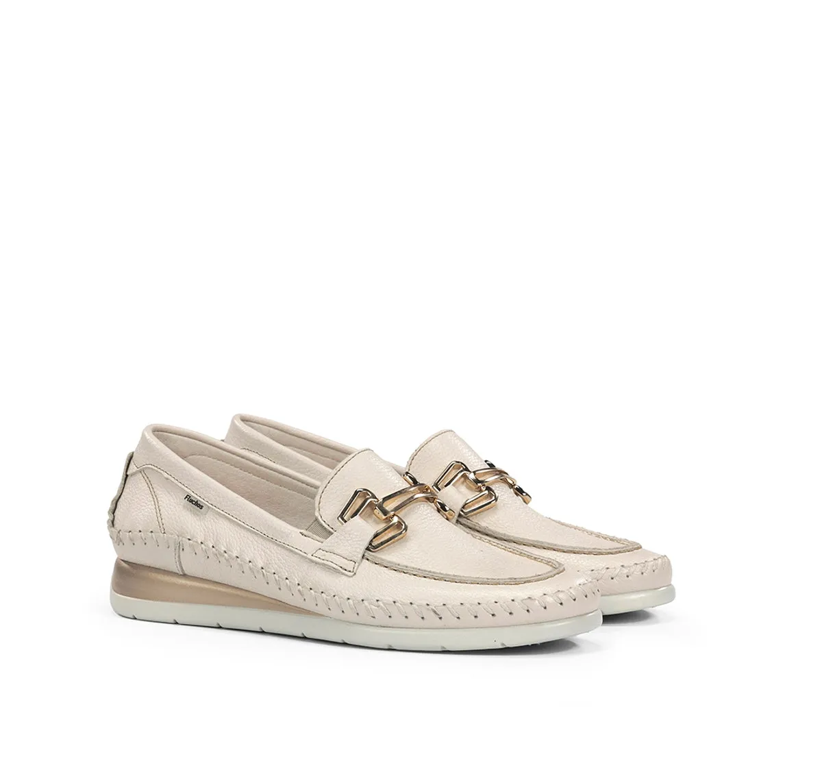 Fluchos Sella F2141 mocassini donna taupe zeppetta