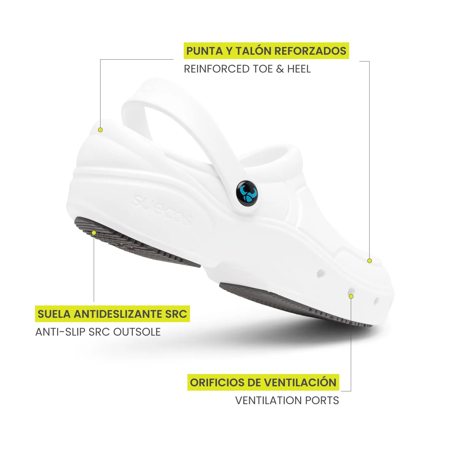 Suecos Thor+ zoccoli lavoro unisex bianchi SRC