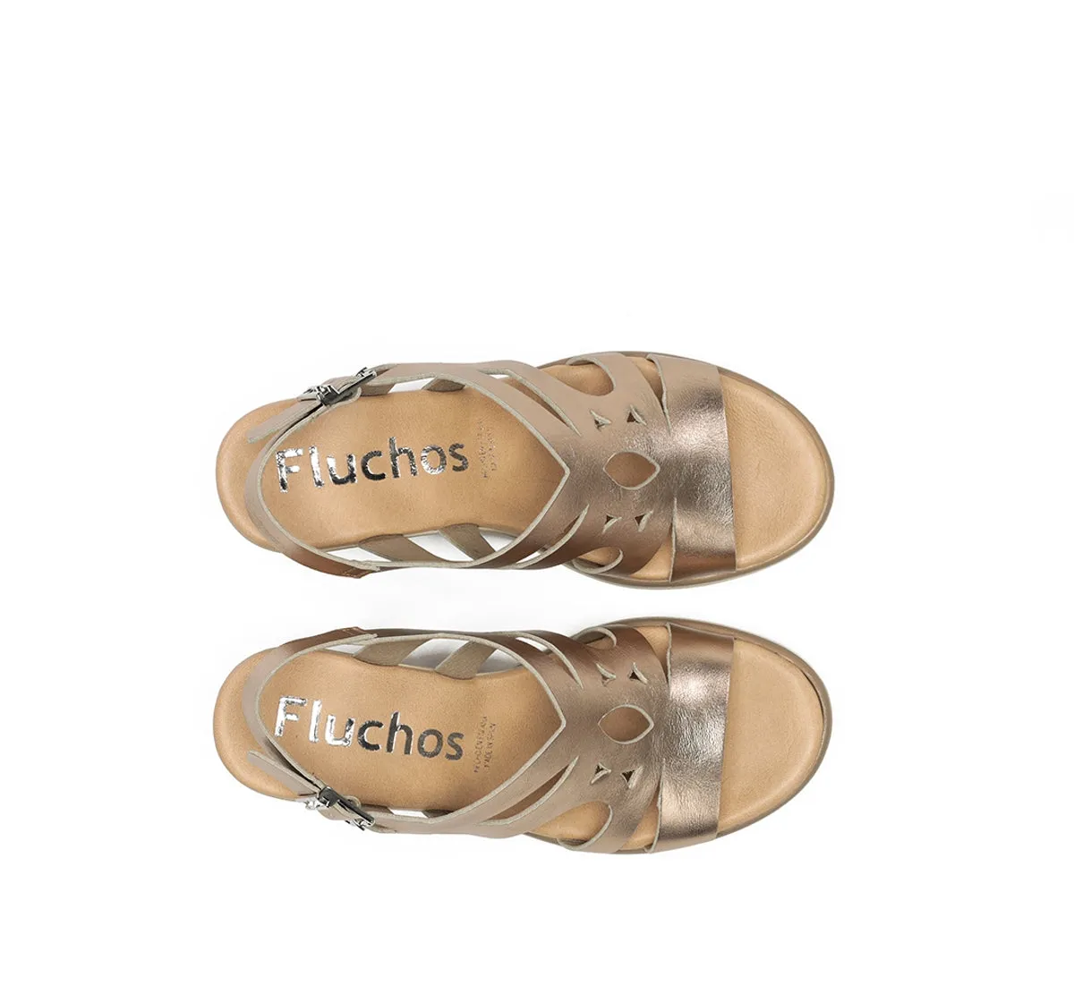 Fluchos Smash F1974 sandali donna zeppa oro